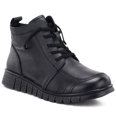 Komfortable schwarze Damen-Lederstiefeletten T.Sokolski OL67-1