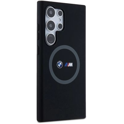 4. BMW M Silikon bedruckter Ring MagSafe Hülle für Samsung Galaxy S24 Ultra – schwarz