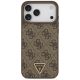 3. Guess Leather 4G Triangle Strass MagSafe Case für iPhone 17 Pro Max - Braun