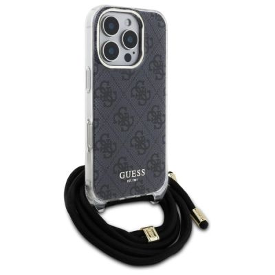 3. Guess Crossbody Cord 4G Print Hülle für iPhone 16 Pro Max – Schwarz