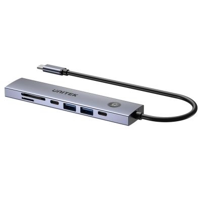 4. UNITEK HUB USB-C 7IN1 PD 100W HDMI 2.0 MIT EIN/AUS-TASTE