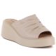 Beige Leder-Keilsandalen für Damen, Modell Vinceza 66949