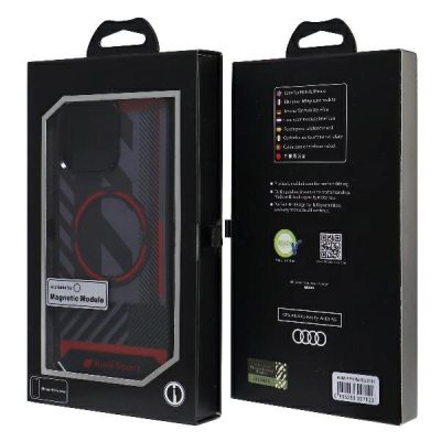 7. Audi IML Sport MagSafe Hülle iPhone 15 Pro Max 6,7" schwarz/schwarz Hardcase AU-IMLMIP15PM-RSQ/D2-BK