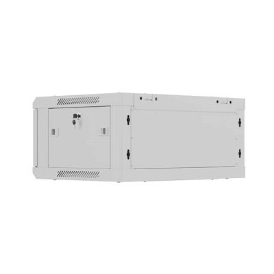 2. LANBERG Wandregalschrank 19" 4HE 600x450 GRAU METALLTÜR (FLACHVERPACKT)