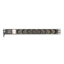 GEMBIRD Rack-Steckdosenleiste 19" PDU EG-PDU-014-FC14, 1U, 16 A, 8 französische Steckdosen, C14-Stecker, 3-m-Kabel