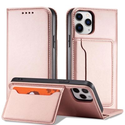 2. Magnetkartenhülle für iPhone 12 Pro Tasche Kartenetui Kartenständer Rosa