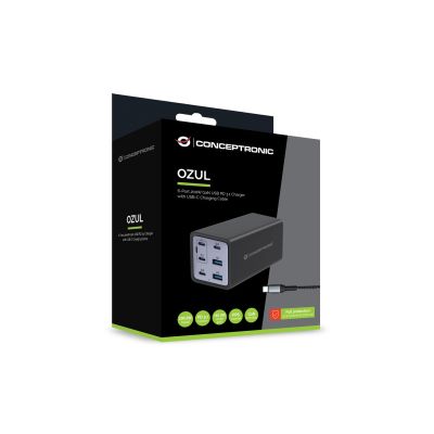4. Conceptronic OZUL06BE Universelles Handy-Ladegerät Schwarz AC-Schnellladung Intern