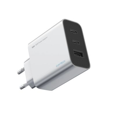 3. Cuktech 65W GaN 2xUSB-C 1xUSB-A Wandladegerät – Grau