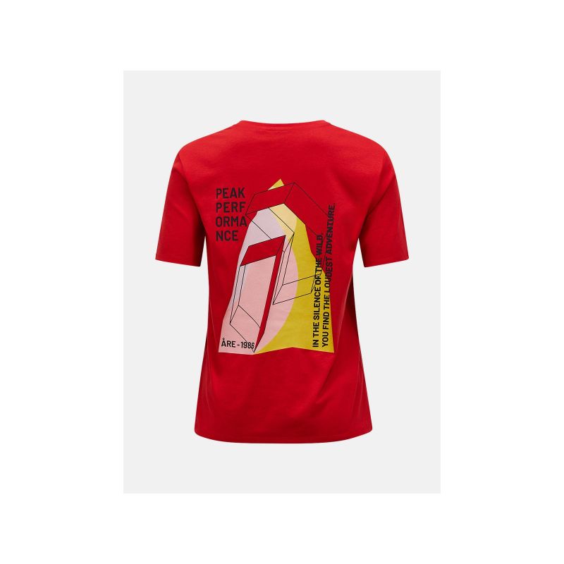 3. PEAK PERFORMANCE W Explore Grafik-T-Shirt Rot