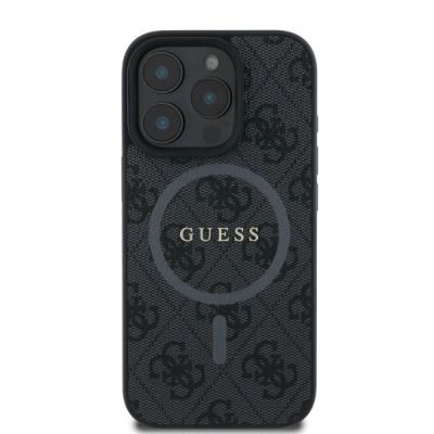 3. Guess 4G Ring Classic Logo MagSafe-Hülle für iPhone 16 Pro – Schwarz