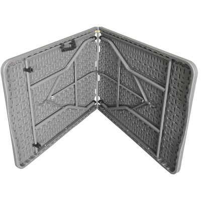 8. Cateringtisch, zusammenklappbar in einem Koffer, 180 x 70 cm, max. 100 kg, Grau