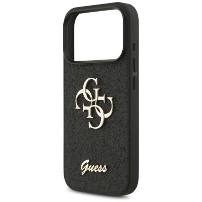 6. Guess Fixed Glitter Big 4G Hülle für iPhone 17 Pro / 18 Pro - Schwarz