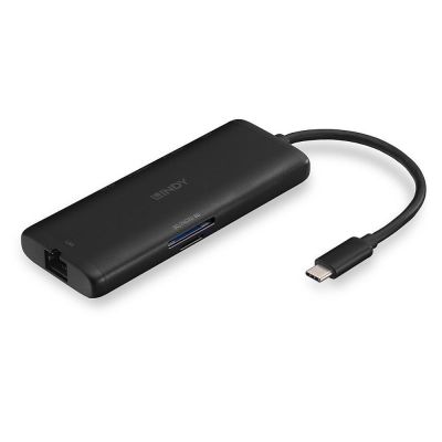 7. Lindy 43358 Dockingstation, kabelgebunden, USB 3.2 Gen 1 (3.1 Gen 1), Typ-C, Schwarz