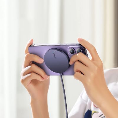 11. Baseus Simple Mini3 magnetisches Ladegerät MagSafe Qi 15W lila