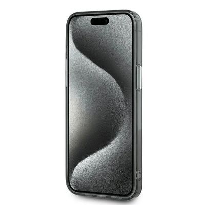 5. Karl Lagerfeld IML Monogram Karl & Choupette Head MagSafe Hülle für iPhone 15 Pro – Schwarz
