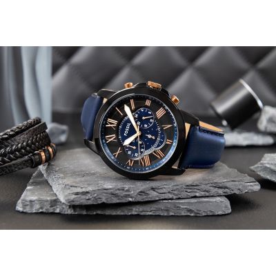6. FOSSIL Grant Herrenuhr aus Leder FS5061 + Box