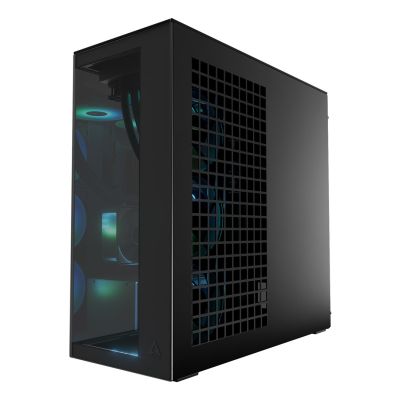 5. Arctic Xtender Schwarz Gehäuse mit Fenster und GPU-Halterung