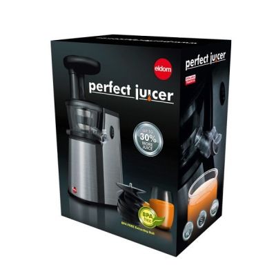 7. ELDOM Slow Juicer PJ400 400W Silber-Schwarz, BPA-frei, Schnecke 80 [U/min]