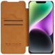 2. Nillkin Qin Leder Pro Hülle iPhone 14 Plus Kamera Cover Holster Cover Flip Case Braun