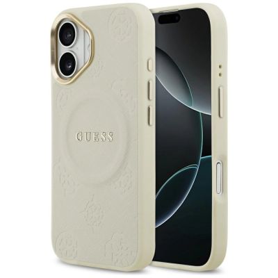 Guess Peony Hot Stamp MagSafe iPhone 17 Hülle - Beige