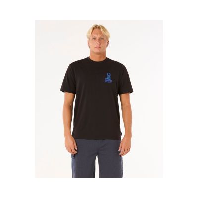 RIP CURL Vaporcool Search Stack Tee Schwarz
