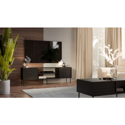 3. EF CORTINA TV-Schrank 180x40x60 schwarz