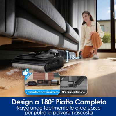 6. Tineco FloorOne i5 Stretch PLUS Akku-Staubsauger, Nass- und Trockensauger, beutellos, Grau, 2,5 Ah