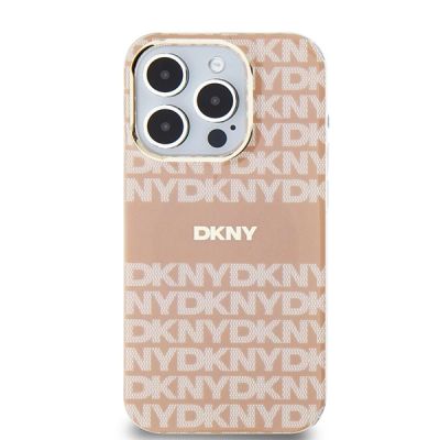 3. DKNY IML Mono & Stripe MagSafe Hülle für iPhone 15 Pro – Rosa