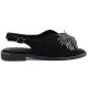 Schwarze Damen-Sandalen mit geschlossenem Absatz und Pailletten, Modell Potocki 43349