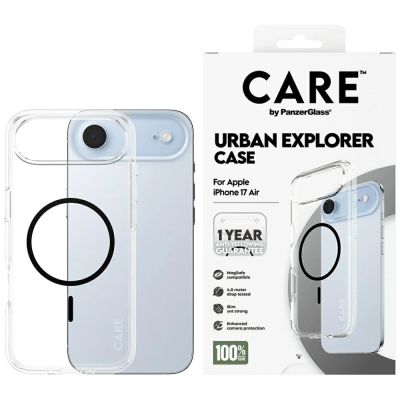 CARE by PanzerGlass Flagship Urban Explorer Case mit schwarzem MagSafe für iPhone Air – Transparent