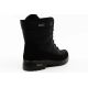 4. Progress Damen-Winterstiefel, schwarze gefütterte Schneestiefel mit Lammfell