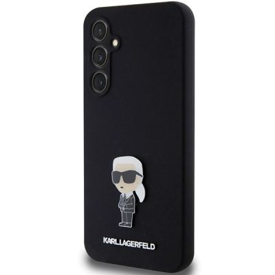 2. Karl Lagerfeld Silikon Ikonik Metal Pin Hülle für Samsung Galaxy S23 FE – Schwarz