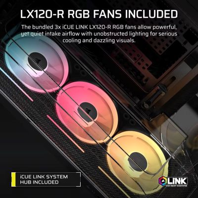 6. Corsair AIR 5400 LX-R LINK Tempered Glass Mid-Tower-Gehäuse, Schwarz