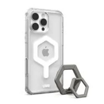 7. Schutzhülle und magnetischer Ringständer für iPhone 16 Pro Max, kompatibel mit MagSafe (Eisweiß/Titan)