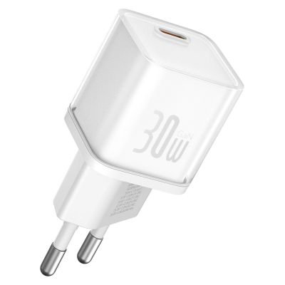 3. Baseus GaN5S 30W EU USB-C Wandladegerät – Weiß