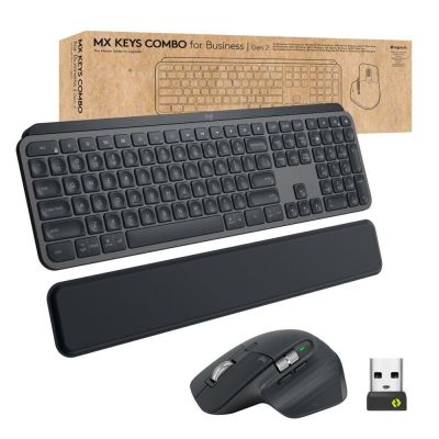 7. Logitech MX Keys Business Gen 2 Tastatur und Maus inklusive Office RF Wireless + Bluetooth QWERTY American International Graphite