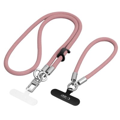Tech-Protect C10S Crossbody-Handytasche (114 cm) + Handschlaufe (31 cm) – Pinkfarbenes Titan