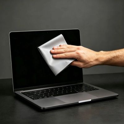 7. Tech-Protect Poliertuch, Mikrofaser-Bildschirmreinigungstuch für Laptops (13–14 Zoll) – Grau