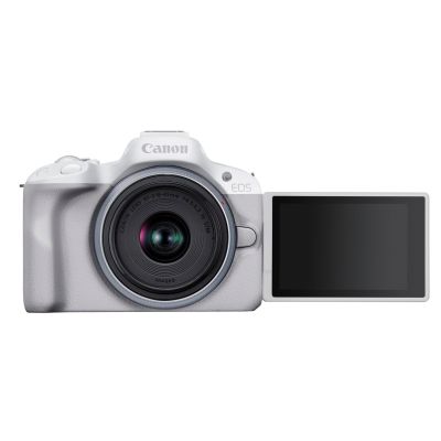 2. Canon EOS R50, Weiß + RF-S 18-45mm F4.5-6.3 IS STM Kit, spiegellose Kamera, 24,2 MP CMOS, 6000 x 4000 Pixel, Weiß