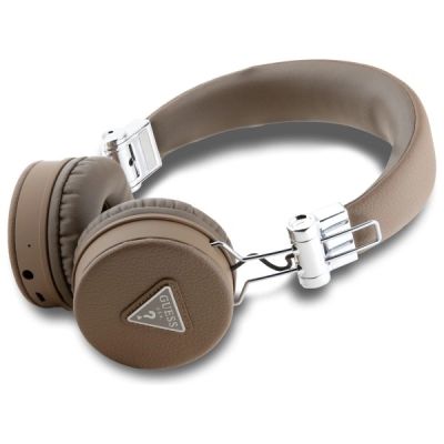 2. Guess Bluetooth-On-Ear-Kopfhörer ENC GUBH70PGTSPSW braun/braun, genarbte klassische runde Form