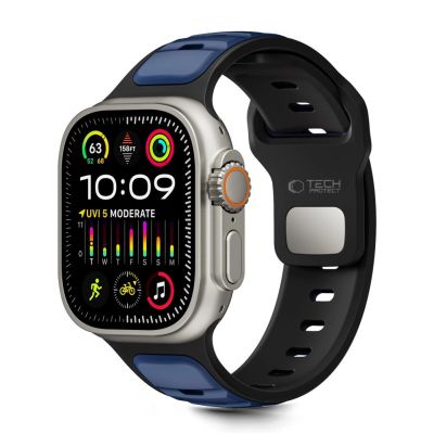 Tech-Protect IconBand Line Armband für Apple Watch 44 / 45 / 46 / 49 mm - Schwarz und Marineblau