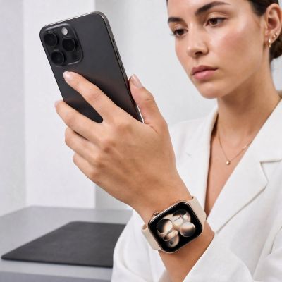 5. Tech-Protect Silikonarmband für Apple Watch 44 / 45 / 46 / 49 mm – Beige