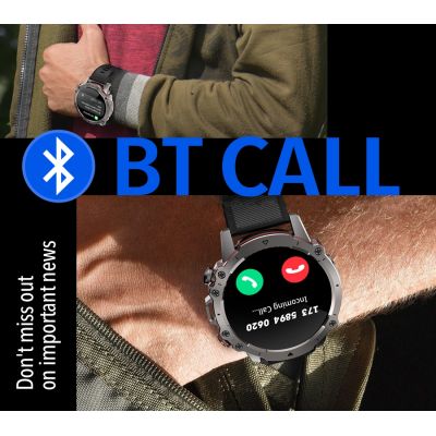 6. Herren-Smartwatch Rubicon RNCF18-1 SCHWARZ Armband + Lederarmband