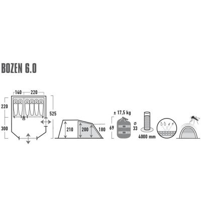 17. High Peak Bozen 6.0 Familienzelt 11837