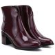 4. Damen-Ankle-Boots aus burgunderrotem Lackleder mit hohem Absatz, Modell M.Daszyński MR2337