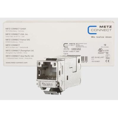 METZ CONNECT E-DAT Modul Keystone Cat.6A Buchse 180?, 12er VPE