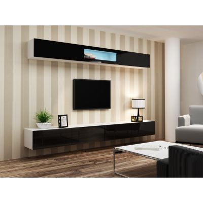 7. TV-Schrank VIGO '140' 30/140/40 weiß/schwarz glänzend