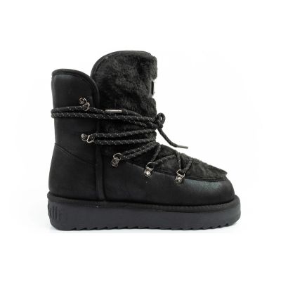 13. D.Franklin Damen Winter Schneestiefel, modisches Fellfutter, Schwarz