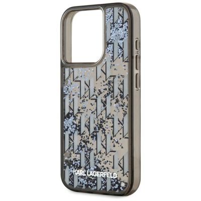 6. Karl Lagerfeld Liquide Glitter Monogram Gradient iPhone 15 Pro Hülle - Schwarz