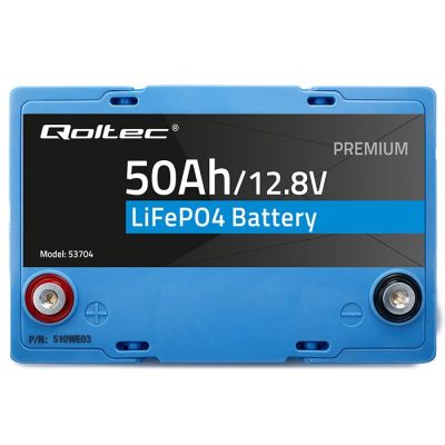 7. Qoltec LiFePO4 Lithium-Eisenphosphat-Akku | 12,8 V | 50 Ah | 640 Wh | BMS